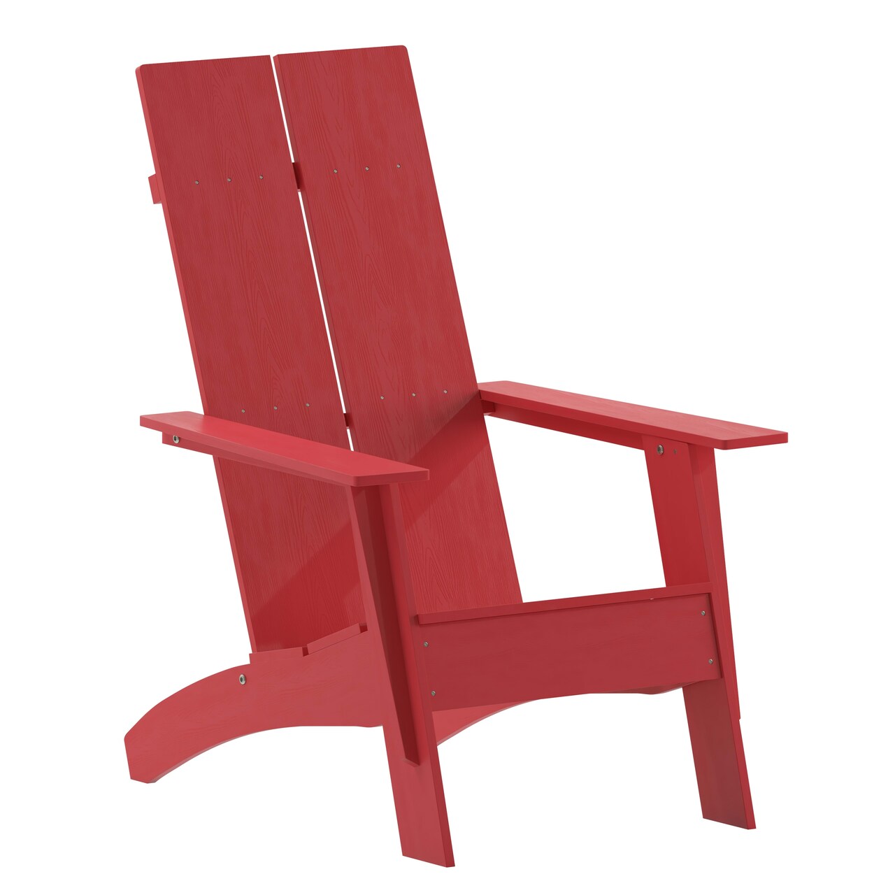 Merrick Lane Piedmont Modern 2 Slat Back All-Weather Poly Resin Wood Adirondack Chair